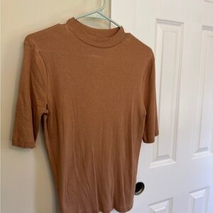 a new day Tan Ribbed Knit Top